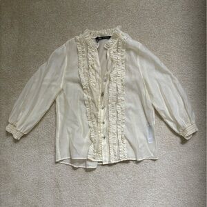 Zara Cream Ruffle Top